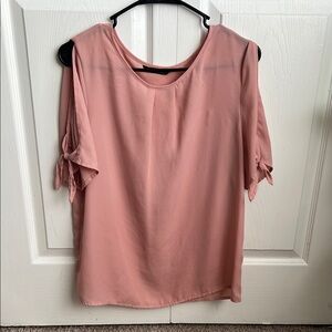 Blush Pink Cold Shoulder Blouse